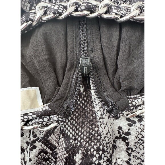 Michael Kors Women's Dress Snakeskin-Print Chain-Neck Dress Silver Black size S - Picture 10 of 10